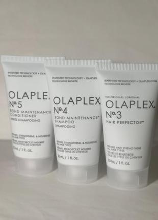 Olaplex bond maintenance no 4 и no 5 шампунь і кондиціонер та еліксир для відновлення волос, 3*30 мл