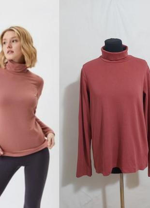 Котоновый гольф, водолазка цвета пыльной розы uniqlo
