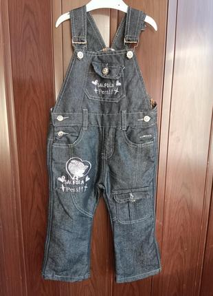 Осенний полукомбинезон для девочки с утеплением