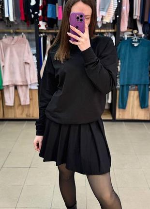 Костюм двойка батник юбка двунитка в цветах