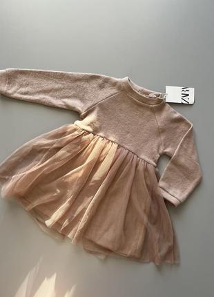 Сукня zara тепла плаття з тюлем