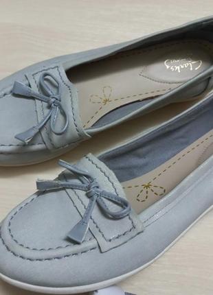 Туфли мокасины кожа жен. 38-39р.clarks индии