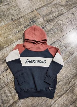 Толстовка, худи, кофта утепленная, с начесом, dopo dopo, р. 104-110, 4-5 лет