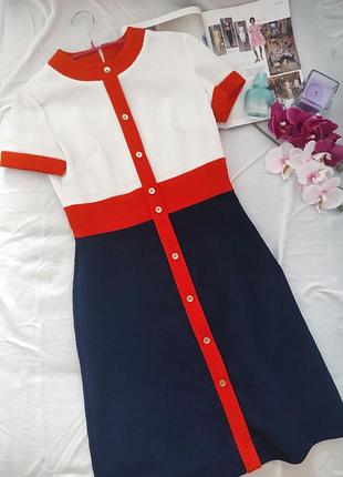 Винтажное платье футляр колорблок