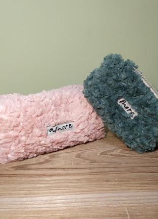 Косметички м'які з тканини еко хутро teddy тедді