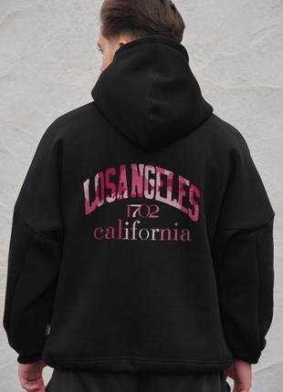 Оверсай худі толстовка на флісі з капюшоном та принтом without california black