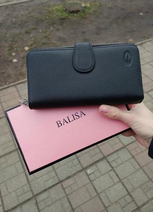 Кошелек женский balisa портмоне черный кожаный