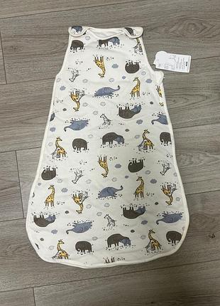 Натуральний спальний мішок/ спальник/конверт для сну 0-6міс 50-68 см primark cool club