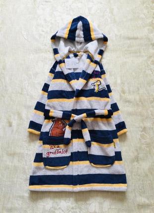 Marks&spencer 5-6 рок. 116 зріст флісовий, махровий, пухнастий халат. теплий, банний, на море або в