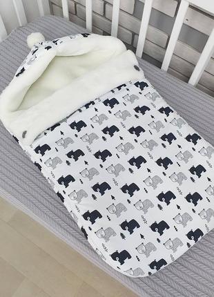 Зимовий конверт із непромокаючої  плащівки та хутра