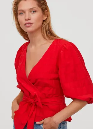 Червона нарядна блузка h&m