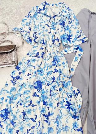 Вишукана нова з біркою натуральна сукня-сорочка міді h&m s-m 44-46