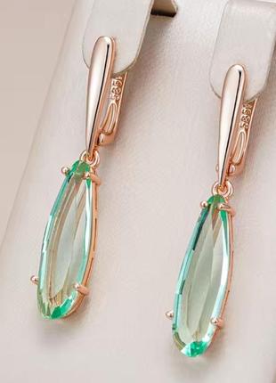 Серьги minov 3333 зеленые