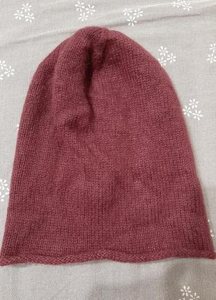 Шерстяная шапка шерсть ангора бини hm wool angora beanie2 фото