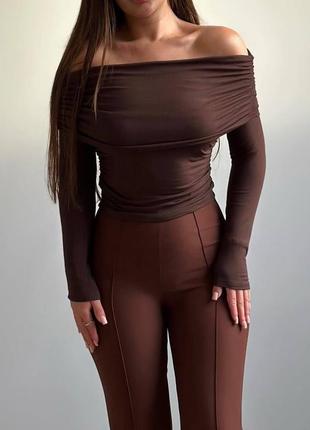 Лонгслив со спущенными плечами 9