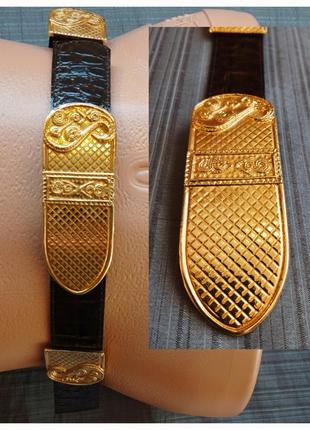 Продается женский коричневый ремень echt leder 38 с золотыми вставками (натуральная кожа пояс