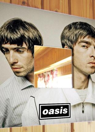Декоративное зеркало "группа oasis. оазис" подарок фанату рок музыки, украшение интерьера в бар, клу
