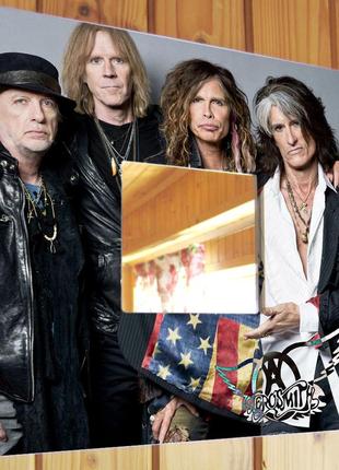 Декоративное зеркало "группа aerosmith. аэросмит" подарок для фанатов рок музыки, украшение интерьер