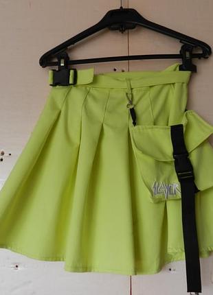 Крутая юбка лимонный цвет
