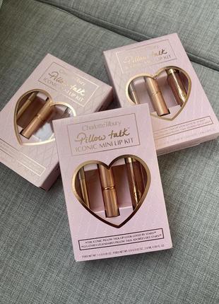 Лімітований набір для губ charlotte tilbury pillow talk iconic mini lip kit
