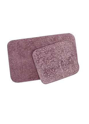 Набор ковриков karaca home - delora 60*100+50*60 набір коврів коврик для ванної кімнати