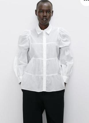 Zara біла сорочка белая рубашка