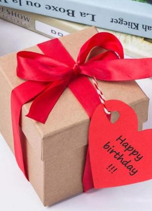 Набор 100 шт сердца из крафт-бумаги и 19 м шнура бирка подарочная красный день сентентина