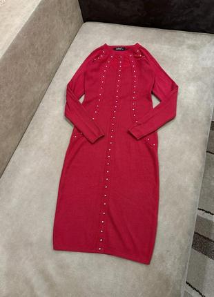 Сукня міді в мікрорубчик