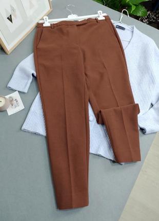 Плотные плотные брюки брюки брюки зауженные со стрелками с высокой посадкой тянутся деми на зиму осень весна