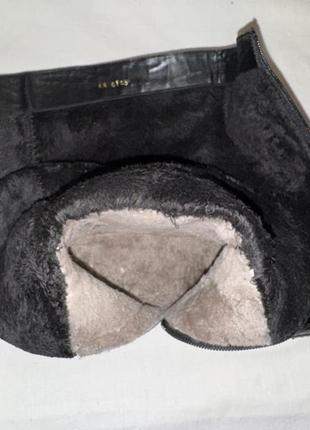 Сапоги кожа +натуральный мех, брошка эмераты р. 38 ( 25.00 см)