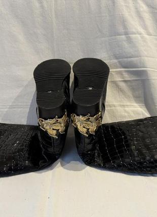 Сапоги кожа +натуральный мех, брошка эмераты р. 38 ( 25.00 см)