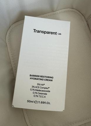 Ультраувлажняющий крем transparent lab barrier restoring hydrating cream