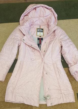 Пальто стьобане рожеве 3