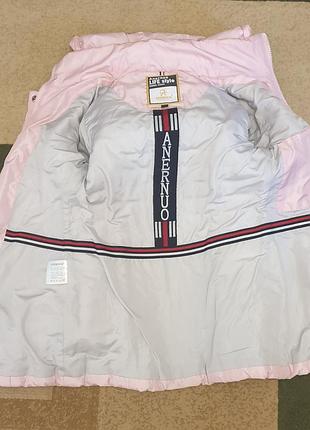 Пальто стеганое розовое 4