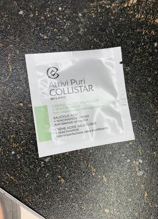 Тестер крему для обличчя з саліциловою кислотою collistar attivi puri
