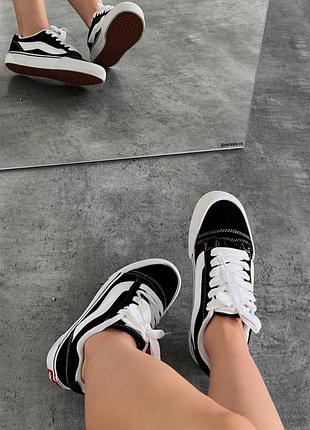 Кеди era vans old skool white&blue белые синие замша текстиль кожа