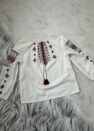Вишиванка біла з довгим рукавом
