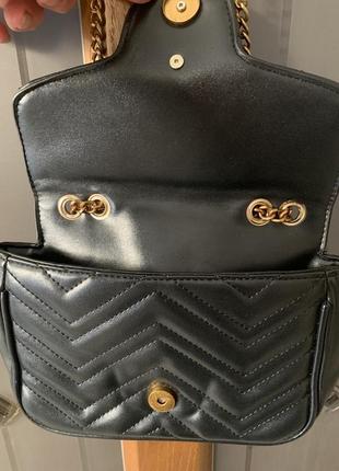 Сумочка кросс боди gucci black гуси черная5 фото