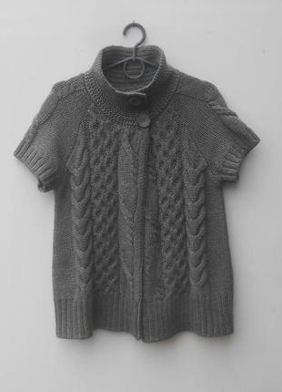 Теплий вовняний м'який кардиган із косами накидка esprit