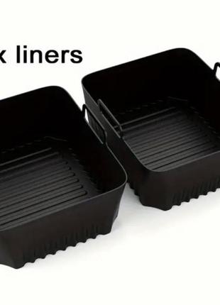 2 шт набір форм силіконових силиконова форма мультіпіч аерогриль прямокутна висока з ручками