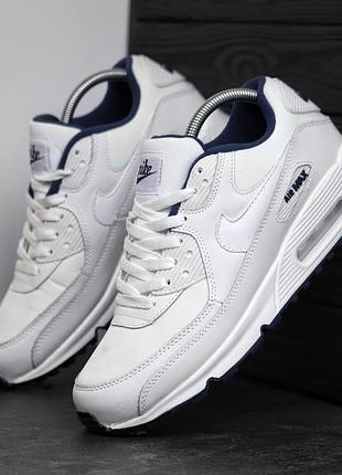 Чоловічі білі спортивні демісезонні кросівки nike air max 90