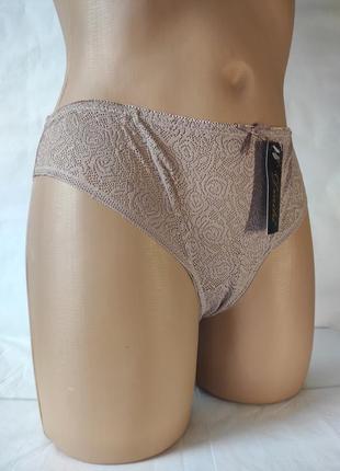 Трусики женские с элегантным кружевом бразилиано цвет капучино р. m, l, xl