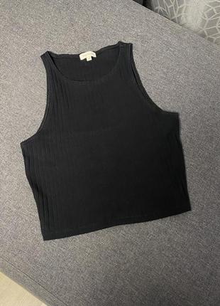 Топ майка крупный рубчик черный river island