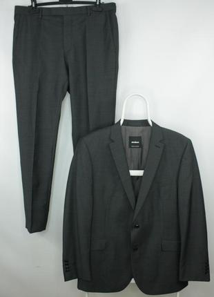Брендовый формальный костюм strellson allen mercer marsotto gray wool slim fit men's suit