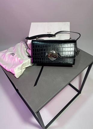 Jw pei jade chain bag - black croc