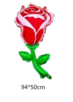 Шар фольгированная красная роза 94х50 см