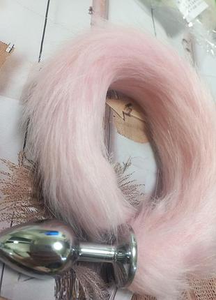 Анальная пробка с розовым хвостом 5