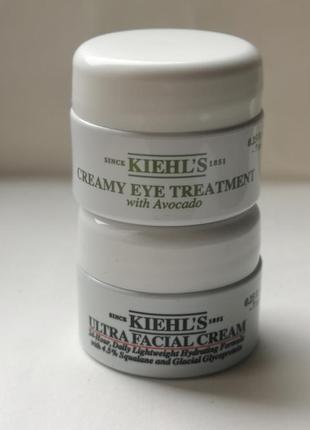 Kiehl's зволожувальний крем для обличчя та крем для шкіри навколо очей з авокадо, 2*7 мл