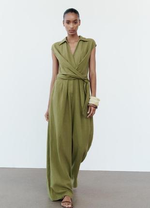Льняной комбинезон zara оригинал