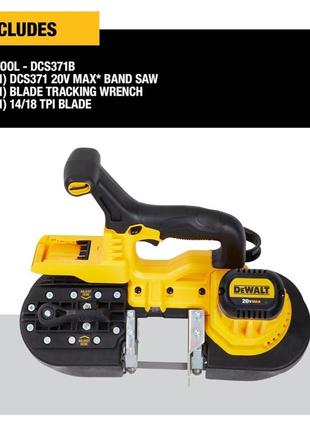 Dewalt 20v max портативная ленточная пила, аккумуляторная, без аккумулятора и зарядного устройства (dcs371b)